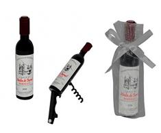Lote de 20 Abridores-SacacorchosBotella Vino en Bolsas de Tull Lisas. Destapadores. Detalles de Boda y Eventos.