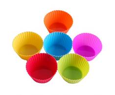 Moldes para magdalenas, paquete de 24 moldes para magdalenas de repostería de silicona reutilizables