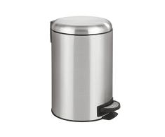 Papelera Leman de acero inoxidable con pedal 12 L, de Wenko, 22703100