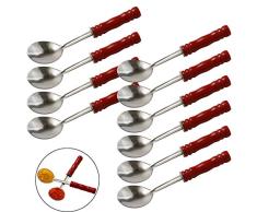 JUSTDOLIFE Cuchara de condimento 10PCS Cuchara de Salsa de Cuchara Multiusos Creativa de Acero Inoxidable Cuchara de Salsa