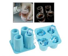 Ice Shot Cristal Maker Bandeja Forma – Macht Shot Vasos de Chocolate, Hielo, Zumo para cumpleaños Navidad Fiestas Bodas Eventos Drinking Games Novedad Regalos – Color Aleatorio