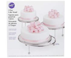 Wilton 307-859 Soporte para Tartas de 3 Alturas, Cromo, Centimeters