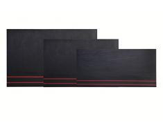 HOGARES CON ESTILO -PACK MINI VAJILLA DE 3 PIEZAS RECTANGULARES DE 25X15 - 30X20 - 40X20 CM - CORTE SIMPLE - INCRUSTACIÓN 2 LINEAS ROJAS