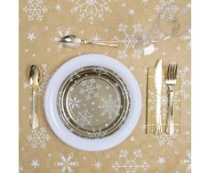 Horeca Collection [Pack Ahorro Kit Vajilla Navidad - Incluye Platos, servilletas, Cubiertos y Copas para 12 Personas