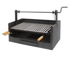 IMEX EL ZORRO 71509 71509-Cajón Barbacoa Elevador, Parrilla INOX, 63 x 75 x 42 cm, Color Negro, 63x75x42 cm