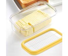 YMYGBH Mantequillera Porcelana Cocina casera portable de mantequilla caja del alimento de corte con la tapa rectangular del envase sellado Almacenamiento Plato Queso Guardián