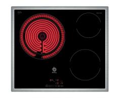Balay 3EB715XR - Placa de cocina vitrocerámica de 60 cm de ancho, marco de acero inoxidable, 3 zonas de cocción, control táctil, color negro