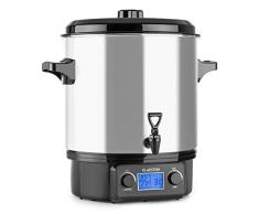 KLARSTEIN Biggie Digital - Conservadora, Olla eléctrica, Pasteurizadora, Dispensador de bebidas, Temperatura regulable, Temporizador, Indicador digital, Acero inox, Plateado