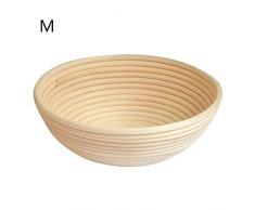 Hearthrousy Ratán Natural Cesta de Masa Canasta de Mimbre Cuenco de Ratán Masa Ideal para Pan y Canasta Fermentada