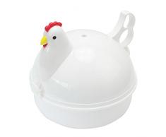 SODIAL(R) Huevera Cocedor 4 Huevo para Microondas en Forma de Gallina