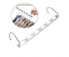 Tutoy 6 Agujeros De Acero Inoxidable Ropa Rack 2 Gancho De La Ropa Titular Estante Montado En La Pared Percha