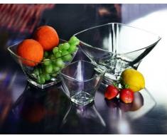 Un cuenco de cristal plato 24 cm de ancho grande como un centro de mesa, para, frutas, condimentos Stephanie