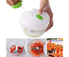 Cortador De Verdura Picador De Alimentos Picador Manual De Vegetales De 330 Ml Picador De Carne Vegetariana Rápida De Mano Picador Cortadora Amarillo Azul