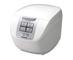 Panasonic SR-DF181 - Arrocera / Vaporera eléctrica de 1.8 l controlada por microordenador (750W, Fuzzy Logic, 6 programas de cocción preajustados, mantener caliente, compacto) color blanco