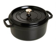 Staub - Olla Cocotte redonda, hierro fundido, negro mate, 24 cm