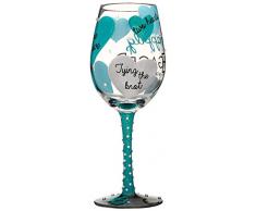 Enesco Lolita Vaso de Vino Happily Engaged, cristal, multicolor, 12 x 19 x 22,5 cm