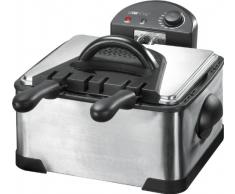 Clatronic FR 3195 - Freidora (4 l, 2000 W, 3 cestas), acero inoxidable