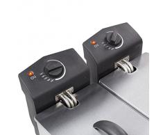 Tristar FR-6937 Freidora, capacidad 2 x 3 l, 3600 W, 6 litros, Acero Inoxidable, Negro