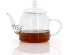 1aTTack.de Tetera Tetera Vaso té té con colador Espiral Vidrio borosilicato 500ml