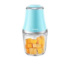Nestling 280W Minipicadoras Eléctrico Picador, 600 ml Procesador de Alimentos para Picar Vegetales, Triturador de 3 Cuchillas Afiladas para Carne, Frutas y Nueces (Azul)