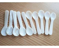 DUEBEL Set de 10 Cucharas de Caviar Blanco MOP Cuchara de Madre Perla para Caviar, Servicio de Café (Blanco, 7x2.1cm)