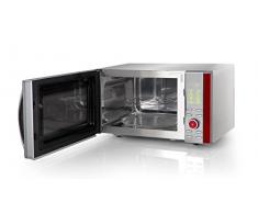 Orbegozo MIG 2380 – Microondas con grill de acero inoxidable, 23 litros de capacidad, potencia de 900 W, grill de 1000 W y 10 niveles de potencia, color gris