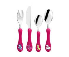 Amefa Cubertería Infantil, Acero Inoxidable, Fucsia, 5 x 5 x 18 cm
