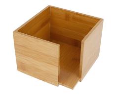 García de Pou servilletero, bambú, Madera, 13.5 x 13.5 x 10 cm