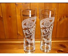 Vaso de Pinta de Cerveza Peroni CE 568 ml, juego de 2