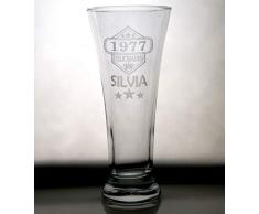 Arte-Deco Vaso DE Cerveza Grabado y Personalizado AÑO DE Nacimiento. Regalo día del Padre, cumpleaños, Aniversario, jubilación, para Hombre o Mujer. Regalo práctico, Elegante, Divertido y Original.