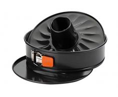 Le Creuset 941023260 Set de Molde redondo con corona Desmontable,Ã 24 cm,Libre de PFOA, Resistente a Ã¡cidos, Revestimiento de Acero al Carbono, recubierta, Naranja/Gris,26 cm