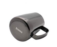 Dianoo Jarra De Espuma De Leche De Acero Inoxidable Chapada En Titanio Arte Latte Crema Taza De Café Latté Capuchino Negro 350ML