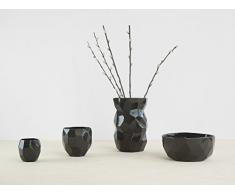 Poligon Taza de Café Espresso - black coffee cup porcelana exprés bajil-la durable moderna-s vajilla-s originales completas vajil-la para tazas plato-s accesorios cafe cocina negro limitado