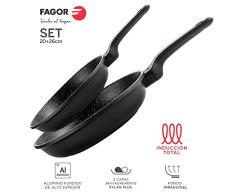 Fagor SARTEN ALUTHERM. Sartén Antiadherente Doble Capa, Aluminio Fundido de Alto Espesor, Compatible con Toda Clase Cocina, inducción, Fondo difusor IMPAKSTEEL. Apta lavavajillas (SARTÉN, 20+26)