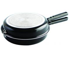 Quid Gastro Fun - Sartén doble para tortilla, 26 cm, aluminio estampado, color negro