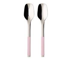 Villeroy & Boch S+ Rose - Cubiertos para Ensalada (2 Piezas, Acero Inoxidable, Mango Rosa Recubierto de Silicona)