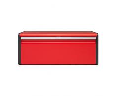 Brabantia 484025 - Caja de pan con tapa abatible, Rojo (Passion Red), 46.5 x 25 x 18.7 cm