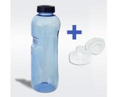 Botella de agua de 1,0 l de Tritan (Bisphenol A) + tapón para beber (casquillo de los deportes)