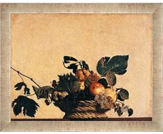 Kunst fÃ¼r Alle Â âÂ FotografÃ­a enmarcada de Michelangelo Merisi Caravaggio La Fruta Cesta, de impresiÃ³n handgefertigten imÃ¡genes de Marco, 40Â x 30Â cm, Plata Raya