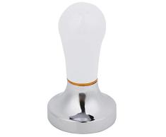 Jeffergarden Martillo triturador de café 57 mm Práctico pisón de Aluminio de café de Mano con Mango para cafetera (Blanco)