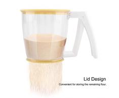 Tamizar Harina - Copa Mano Tamiz Harina En Polvo Hornear Tamiz Malla Fuentes Herramientas Con Tapa