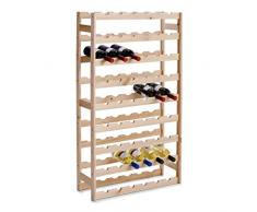 Zeller 13165 Botellero para 54 Botellas, Pino, Marrón, 67.5x25x118 cm, madera