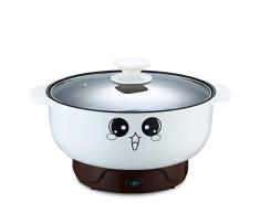 Sartén eléctrica antiadherente con tapa de cristal de acero inoxidable, sartén redonda de maíz de huevo al vapor, mini sartén con asas de tacto frío, Sartén eléctrica, 3.2L(diameter 24CM)