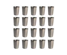 NUOBESTY 20 piezas vasos de chupito de acero inoxidable tazas de condimentos para salsa tazones de inmersión vaso para beber 30 ml
