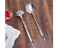 1 juego de cucharones de acero inoxidable de alta calidad para sopa, cucharón, escurridor, colador, herramienta de cocina