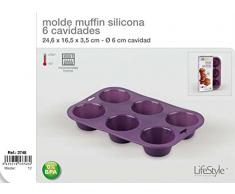 Molde muffin 6 silicon violett 24,5x16,5