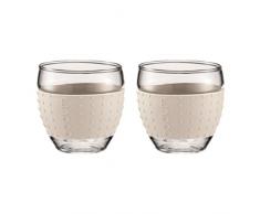 Bodum Set de Vasos de Porcelana, Silicona, Blanco Crema, 2 Unidad (Paquete de 1), 2