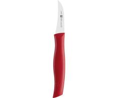 Zwilling Twin Grip - Cuchillo verdura, Hoja endurecida al frío Friodur, Acero Inoxidable, Mango sintético, 50 milímetros, Color Rojo