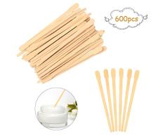 Matogle 600 pcs Espátula de Madera para Depilación Herramienta de Madera de Cera Palo Desechable para Belleza Mascarilla Facial Palillo de Depresor Higiénico para Eliminación de Vello Mujeres