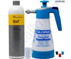 detailmate Prelavado Juego: Gloria FM10 schaumsprüher Foam Master 1L + Koch Química Gentle Snow Foam 1L + 50 ML Vaso Medidor